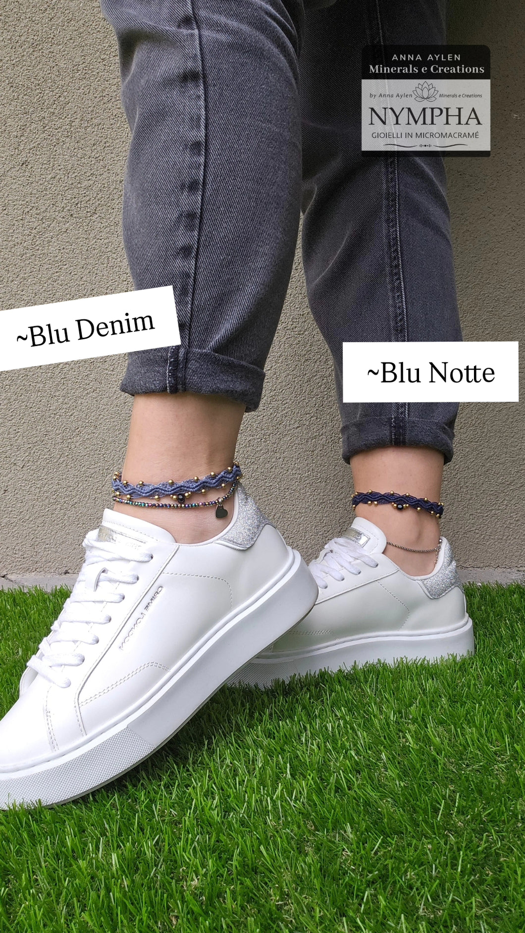 Cavigliera blu notte con Tormalina